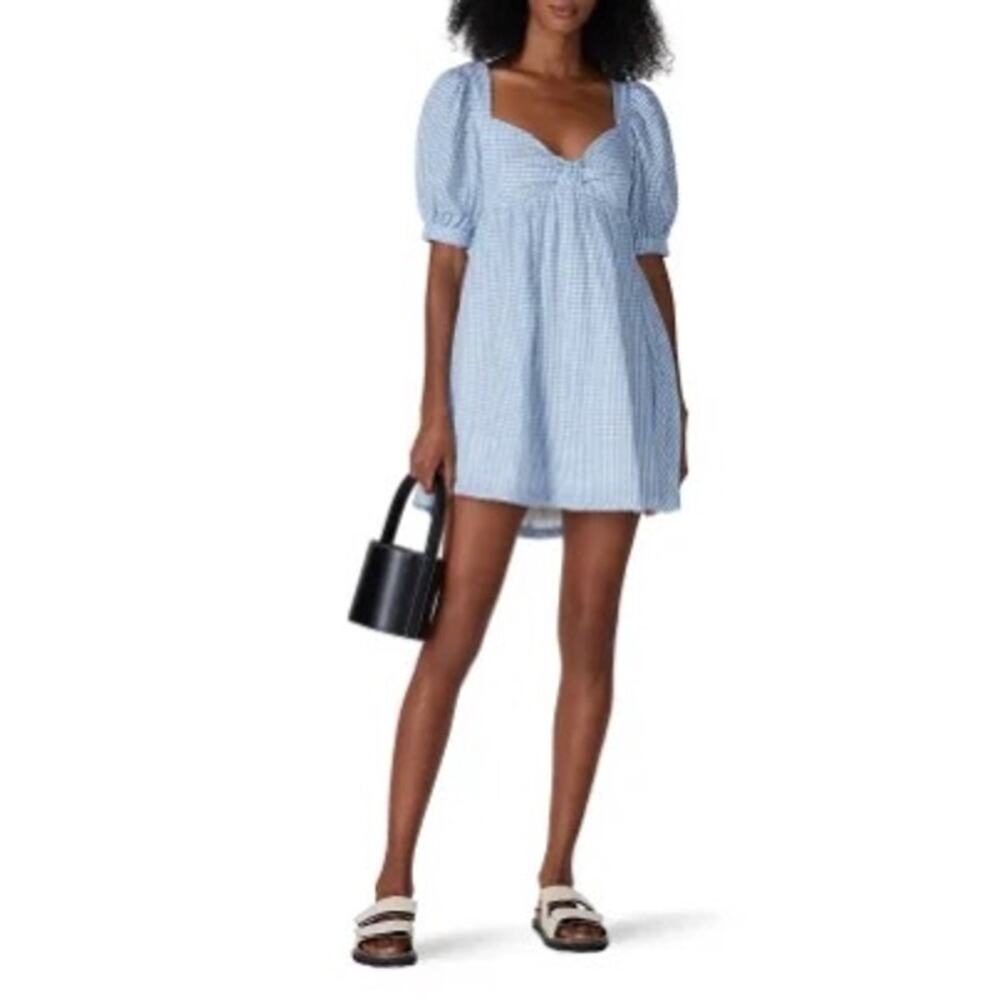 MSRP $275. RTR Now Blue Gingham Babydoll Dress Size XS | SAME DAY SHIP